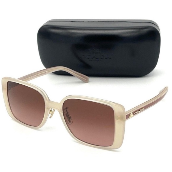 Coach Accessories - Coach women’s sunglasses HC8375 beige champagne pink new case eye wear Disney